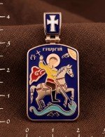 Образок из золота 585 пробы c эмалью