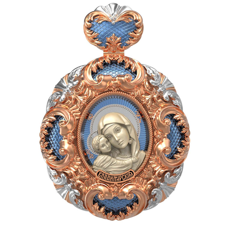 Образок из золота c эмаль и бивнем мамонта