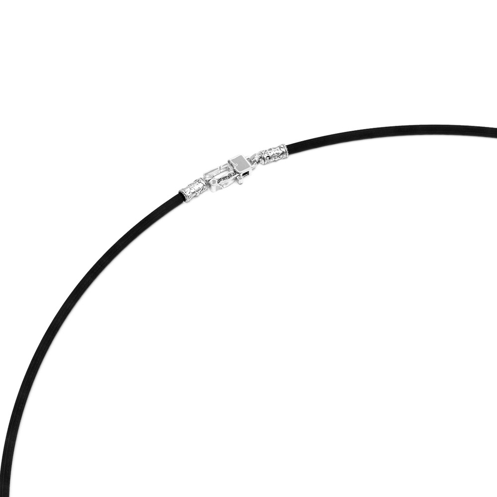 Шнурок шёлковый из белого золота c шёлковым шнурком