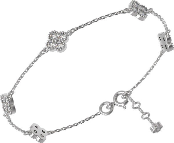 Браслет из белого золота 585 пробы c бриллиантами