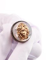 Кольцо из золота 585 пробы c эмалью и перламутром