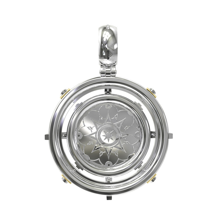 Подвеска из белого золота c эмаль , бриллиантами и ониксом