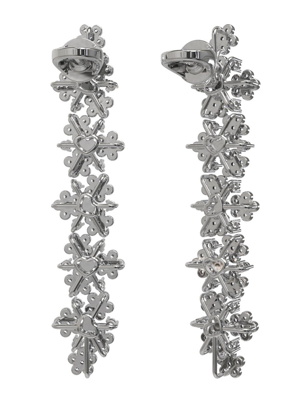 Серьги из белого золота 585 пробы c бриллиантами
