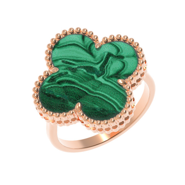 Кольцо из золота c малахитом