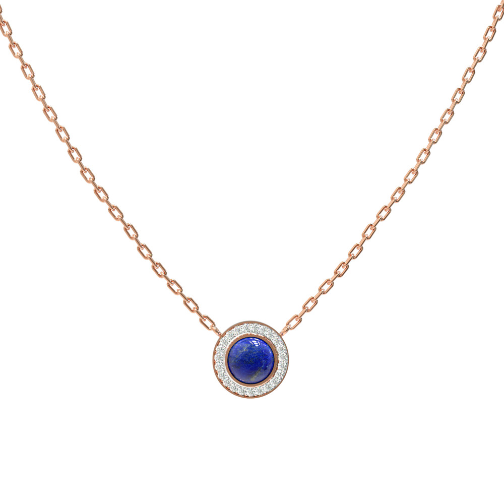 Колье из золота c бриллиантами и лазуритом