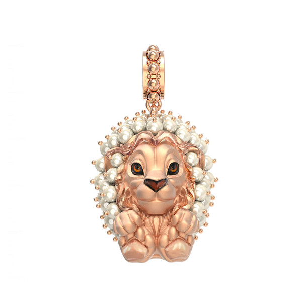 Подвеска из золота c эмаль и жемчугом