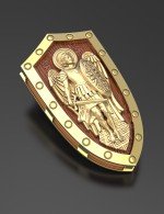 Образок из лимонного золота 585 пробы c деревом груши