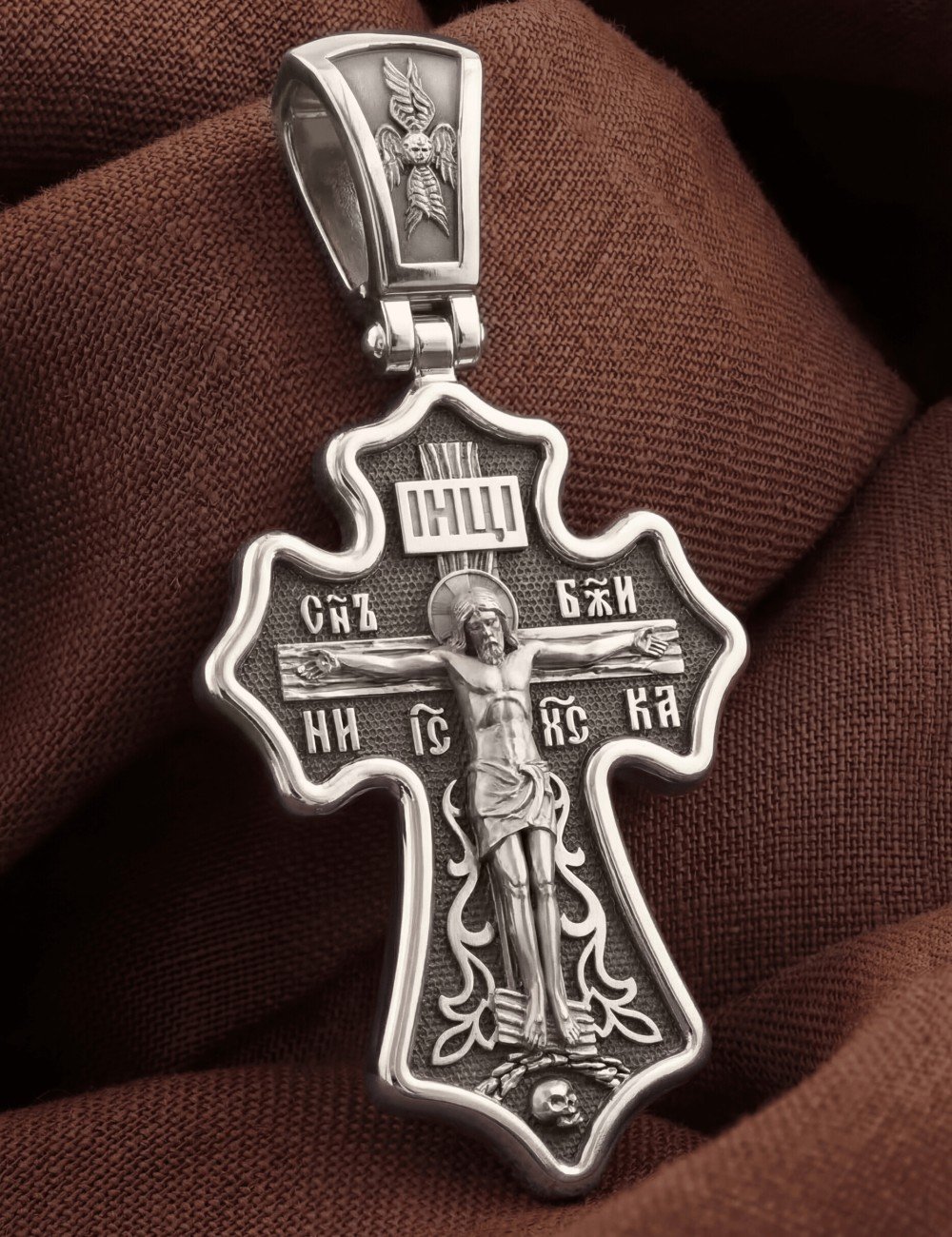 Крест из белого золота 585 пробы