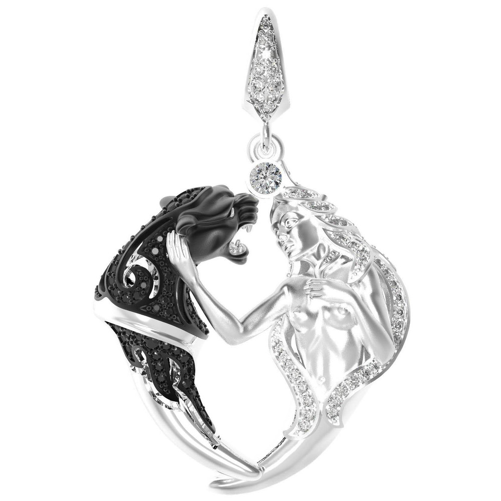 Подвеска из белого золота c фианитом