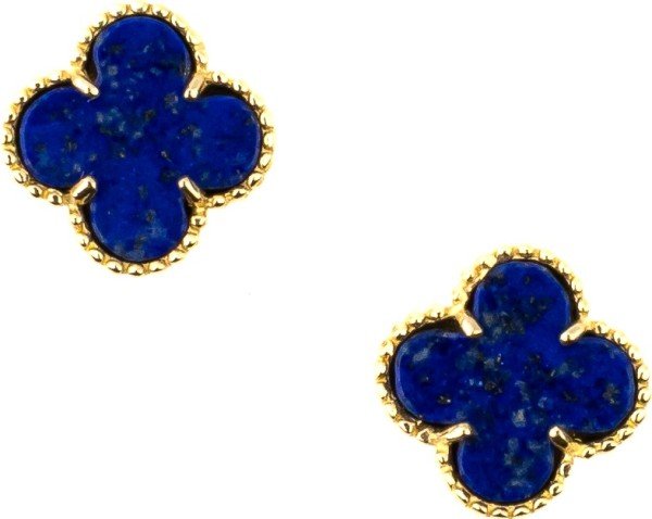 Серьги из лимонного золота 585 пробы c лазуритом
