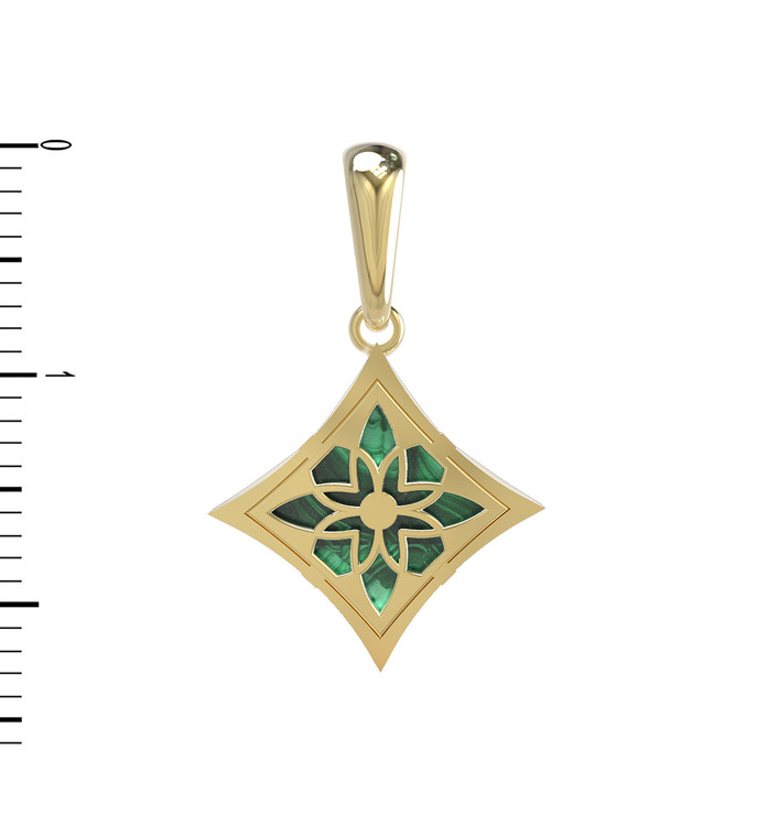 Подвеска из лимонного золота c малахитом