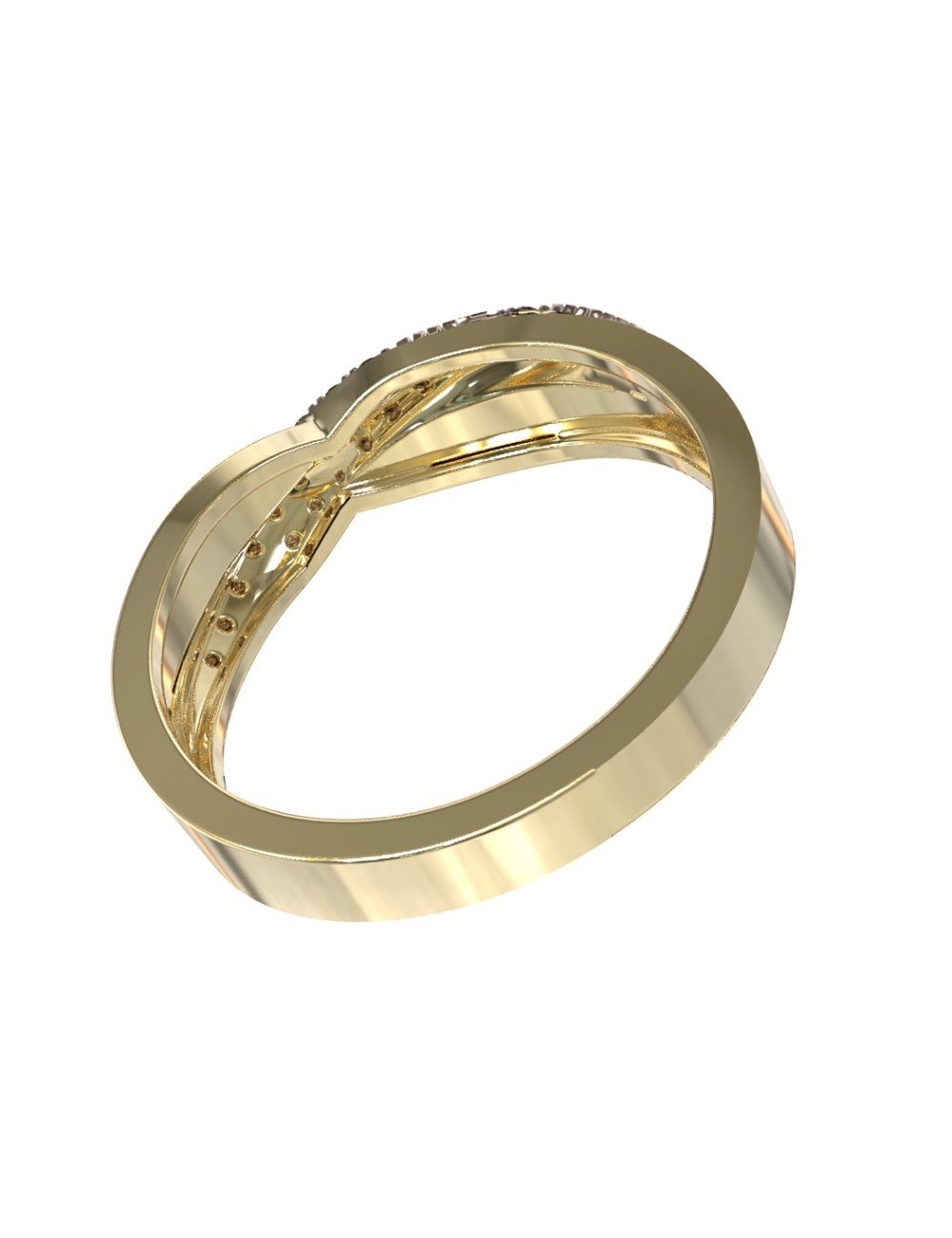 Кольцо из лимонного золота 585 пробы c бриллиантами