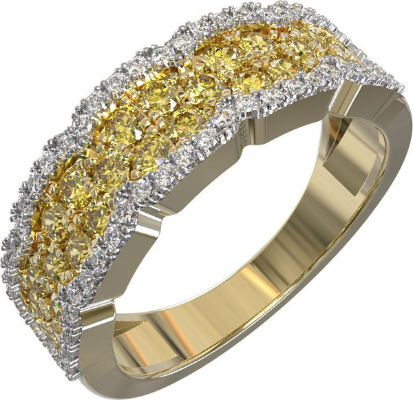 Кольцо из лимонного золота c бриллиантами