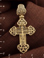 Крест из лимонного золота 585 пробы