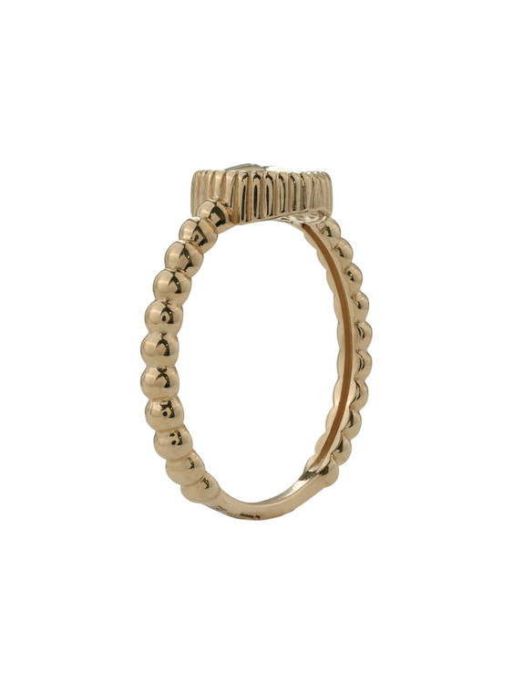 Кольцо из золота c бриллиантами и перламутром