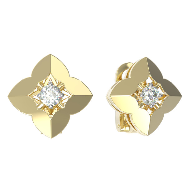 Серьги из лимонного золота c бриллиантами