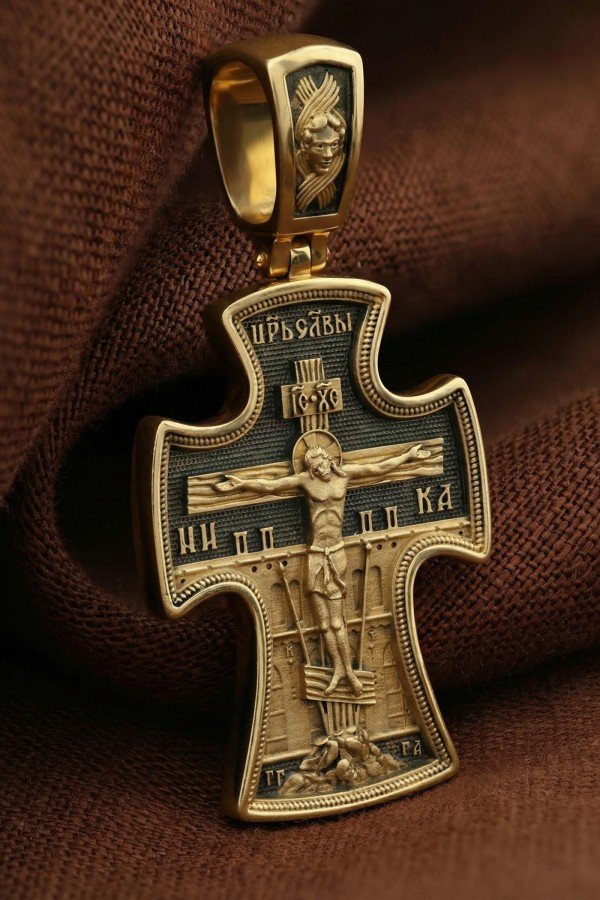 Крест из лимонного золота 585 пробы