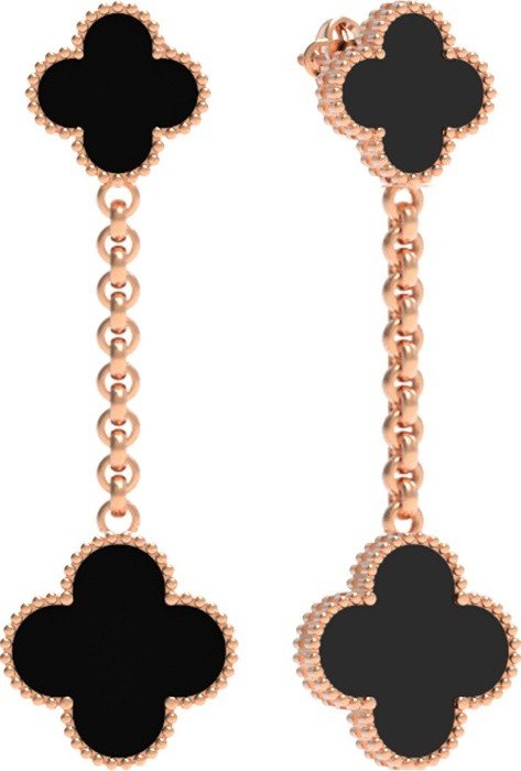 Серьги из золота 585 пробы c ониксом
