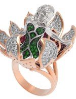 Кольцо из золота 585 пробы c фианитом