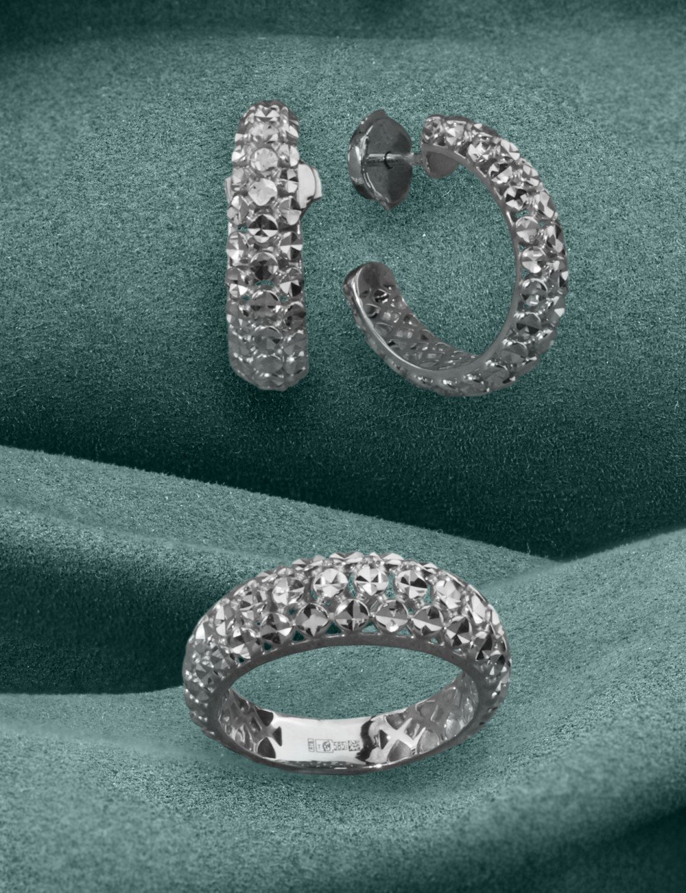 Серьги из белого золота 585 пробы