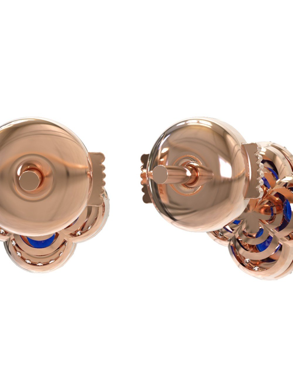 Серьги из золота 585 пробы c бриллиантами и сапфиром