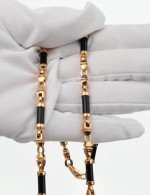 Цепь из золота 585 пробы c ониксом
