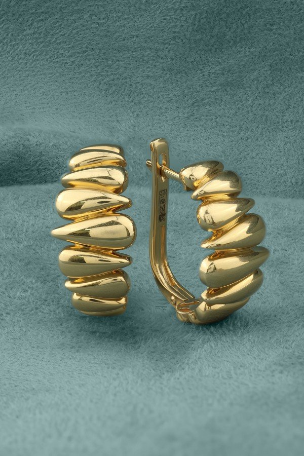 Серьги из лимонного золота 585 пробы
