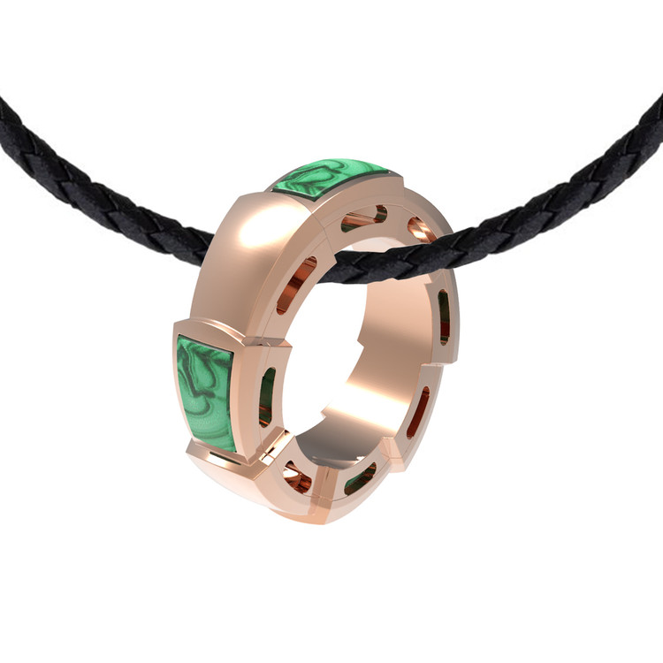 Подвеска из золота c малахитом