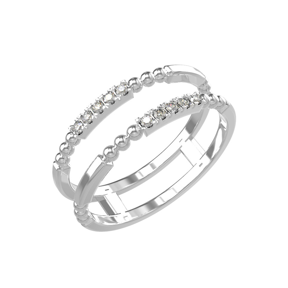 Кольцо из белого золота c бриллиантами