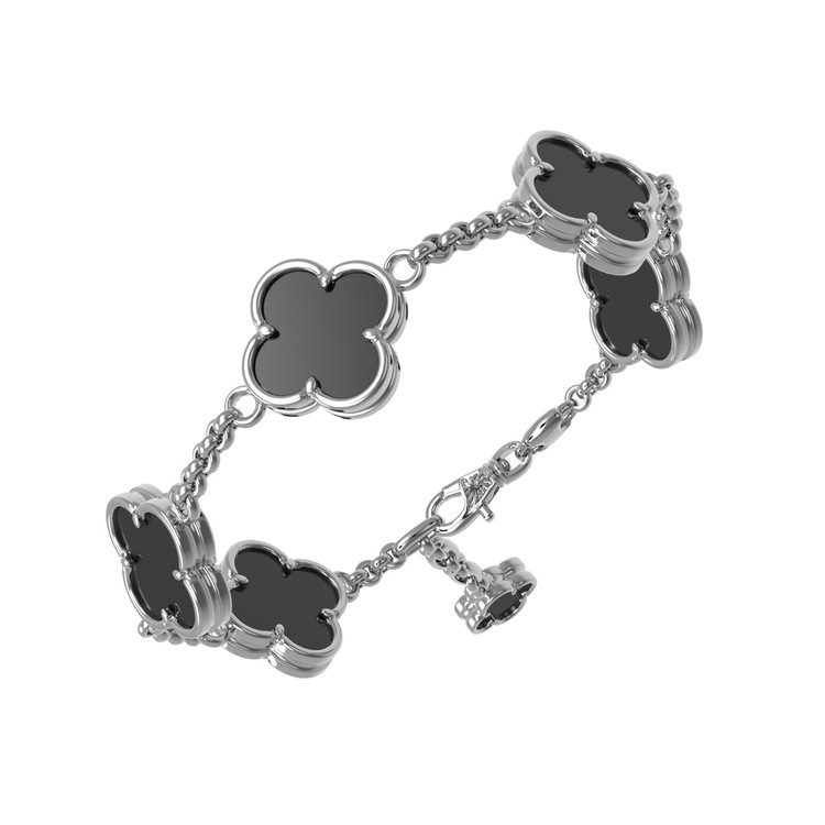 Браслет из белого золота c ониксом