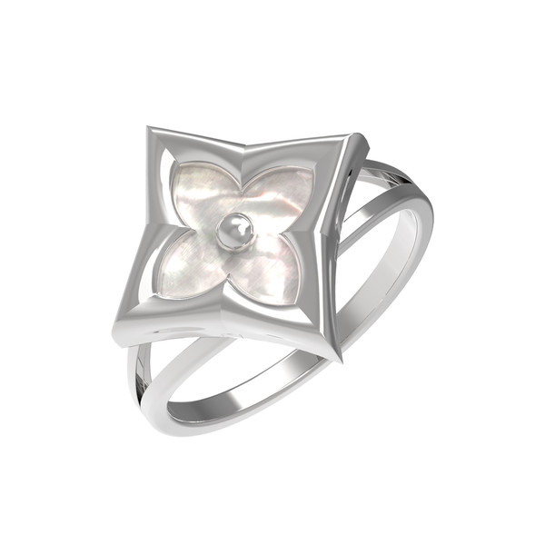 Кольцо из белого золота c перламутром