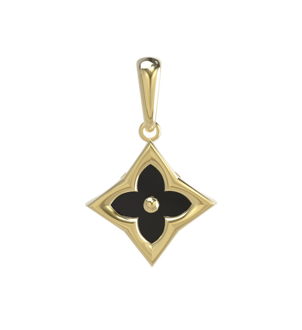 Подвеска из лимонного золота c ониксом