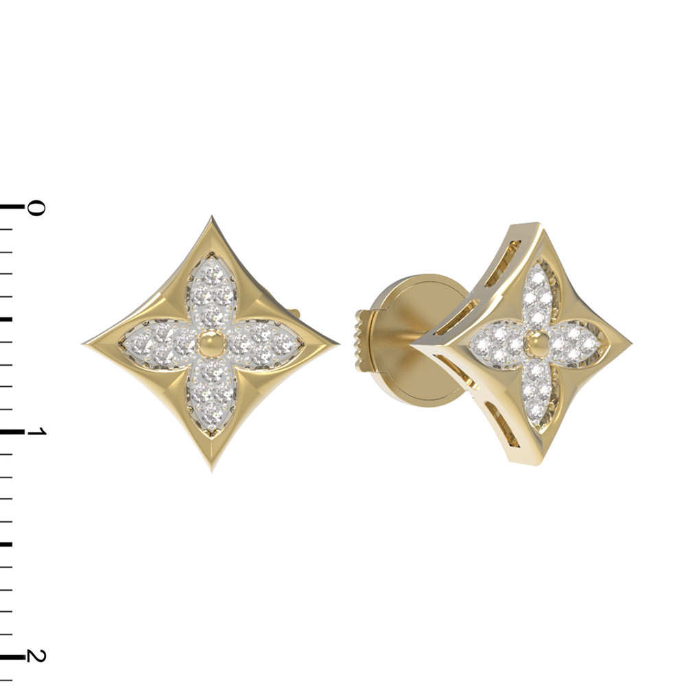 Серьги из лимонного золота c бриллиантами