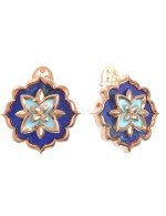 Серьги из золота 585 пробы c бирюзой и лазуритом