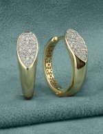 Серьги из лимонного золота 585 пробы c бриллиантами