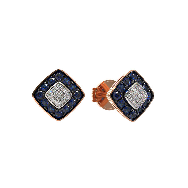 Серьги из золота c бриллиантами и сапфиром