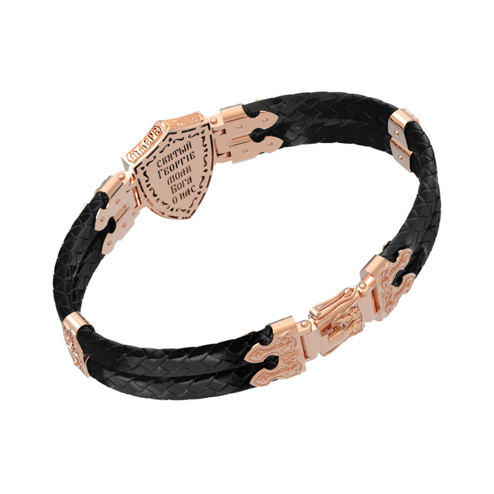 Браслет из золота c шнурком и ониксом