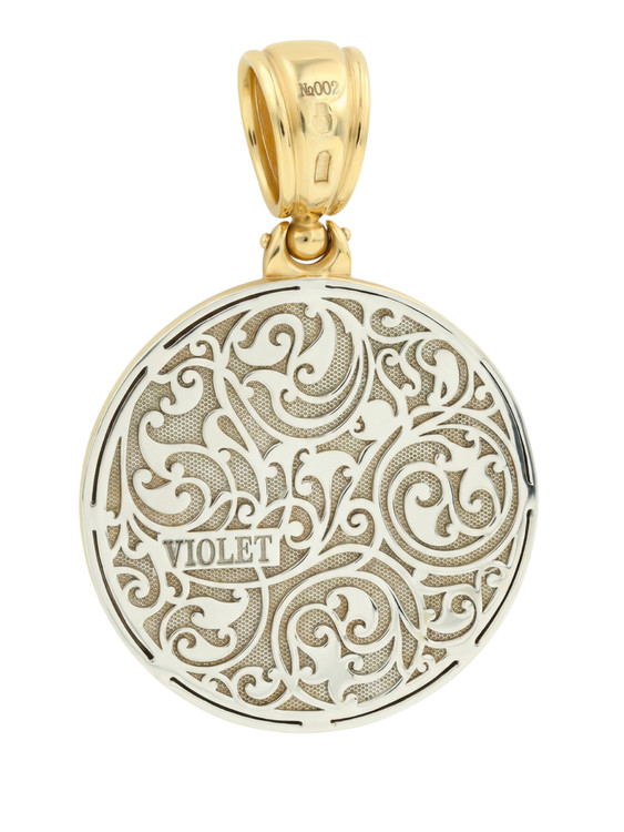 Подвеска из лимонного золота c эмаль