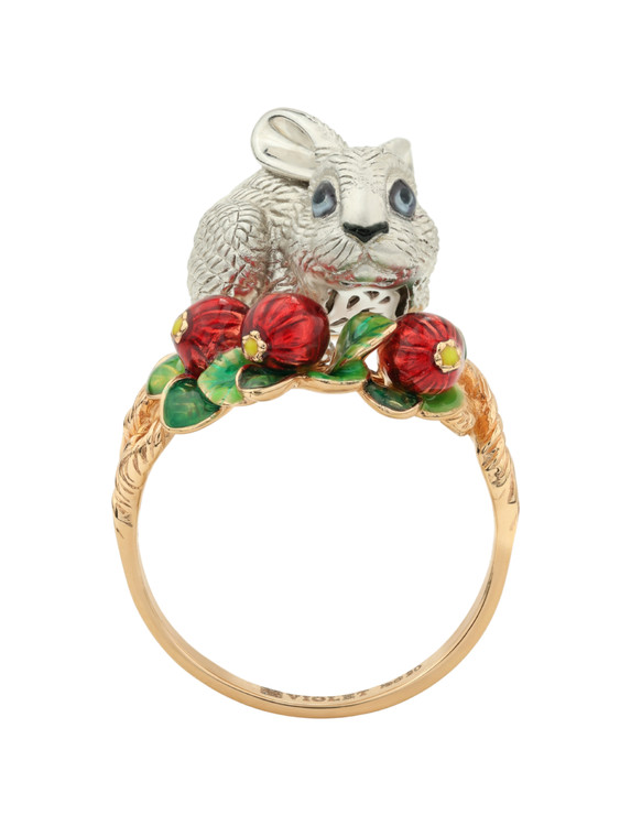 Кольцо из золота c эмаль