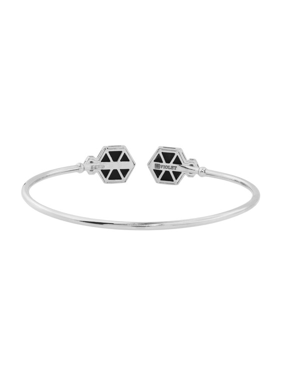 Браслет из белого золота c бриллиантами и ониксом