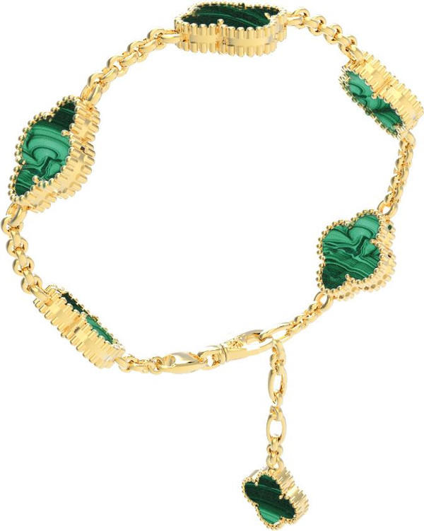 Браслет из лимонного золота c малахитом