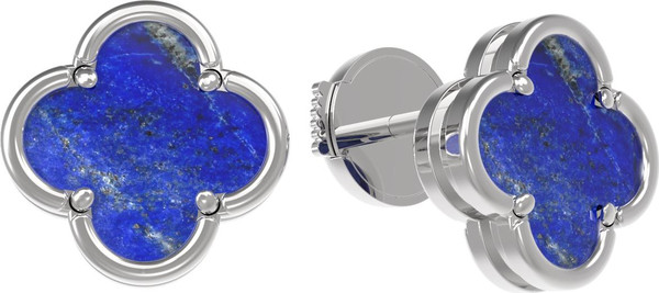 Серьги из белого золота c лазуритом