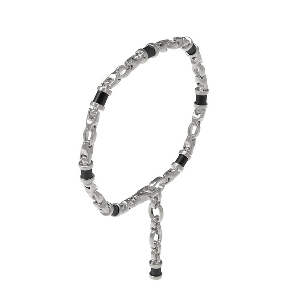 Браслет из белого золота c ониксом