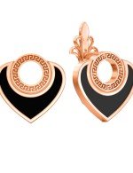 Серьги из золота 585 пробы c ониксом