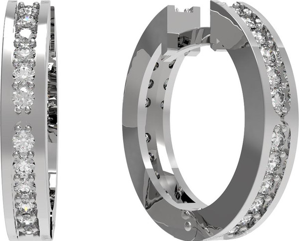 Серьги из белого золота c бриллиантами