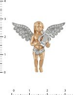 Подвеска из золота 585 пробы c фианитом