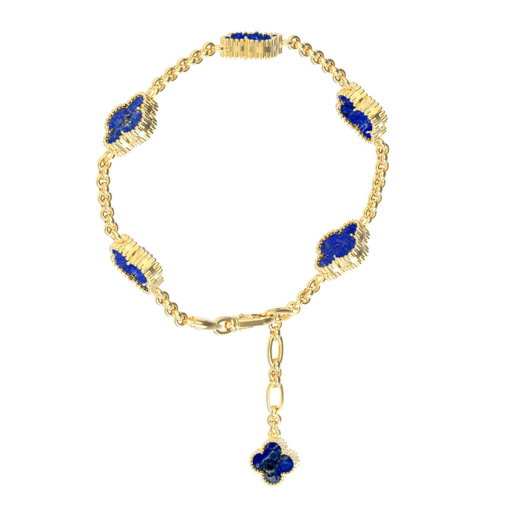 Браслет из лимонного золота c лазуритом