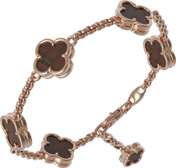 Браслет из золота c тигровым глазом