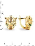 Серьги из золота 585 пробы c изумрудом
