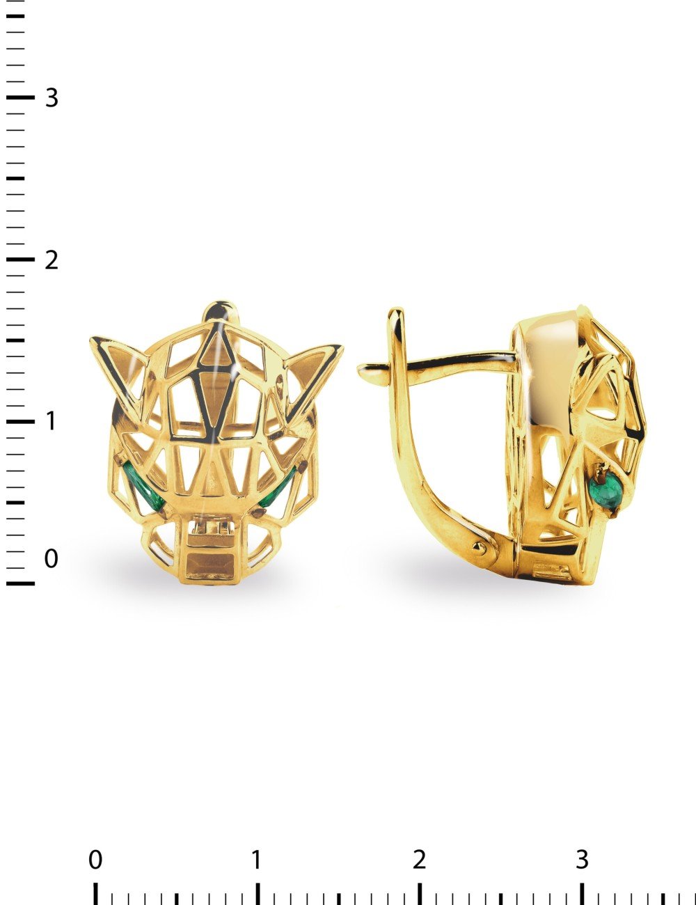 Серьги из золота 585 пробы c изумрудом